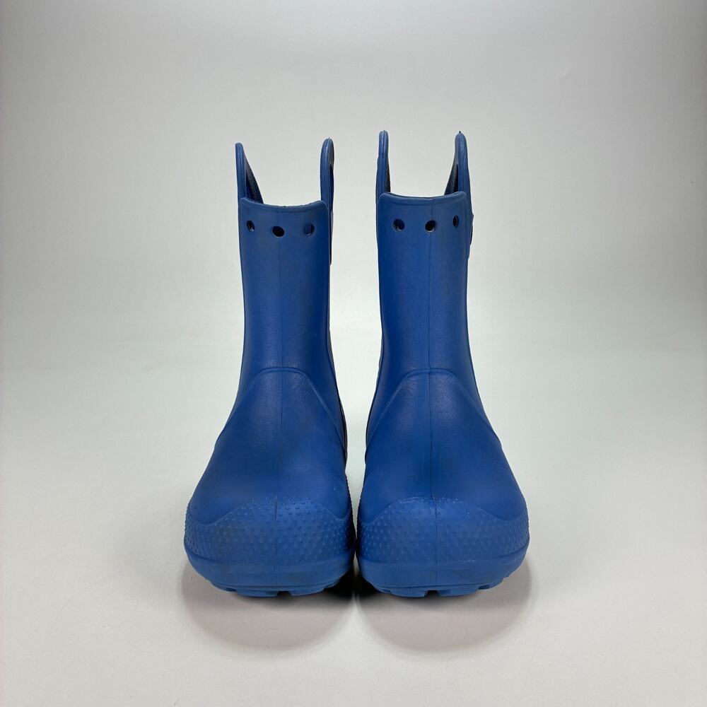 Crocs Handle It Cerulean Blue Mid Calf Pull On Waterproof Rain Boots Kids Sz 12 - Picture 2 of 9